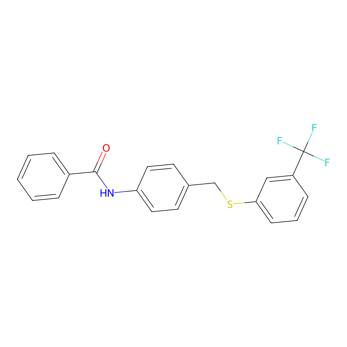 N-[4-({[3-(trifluoromethyl)phenyl]sulfanyl}methyl)phenyl]benzenecarboxamide molecular structure, CAS 338398-61-1