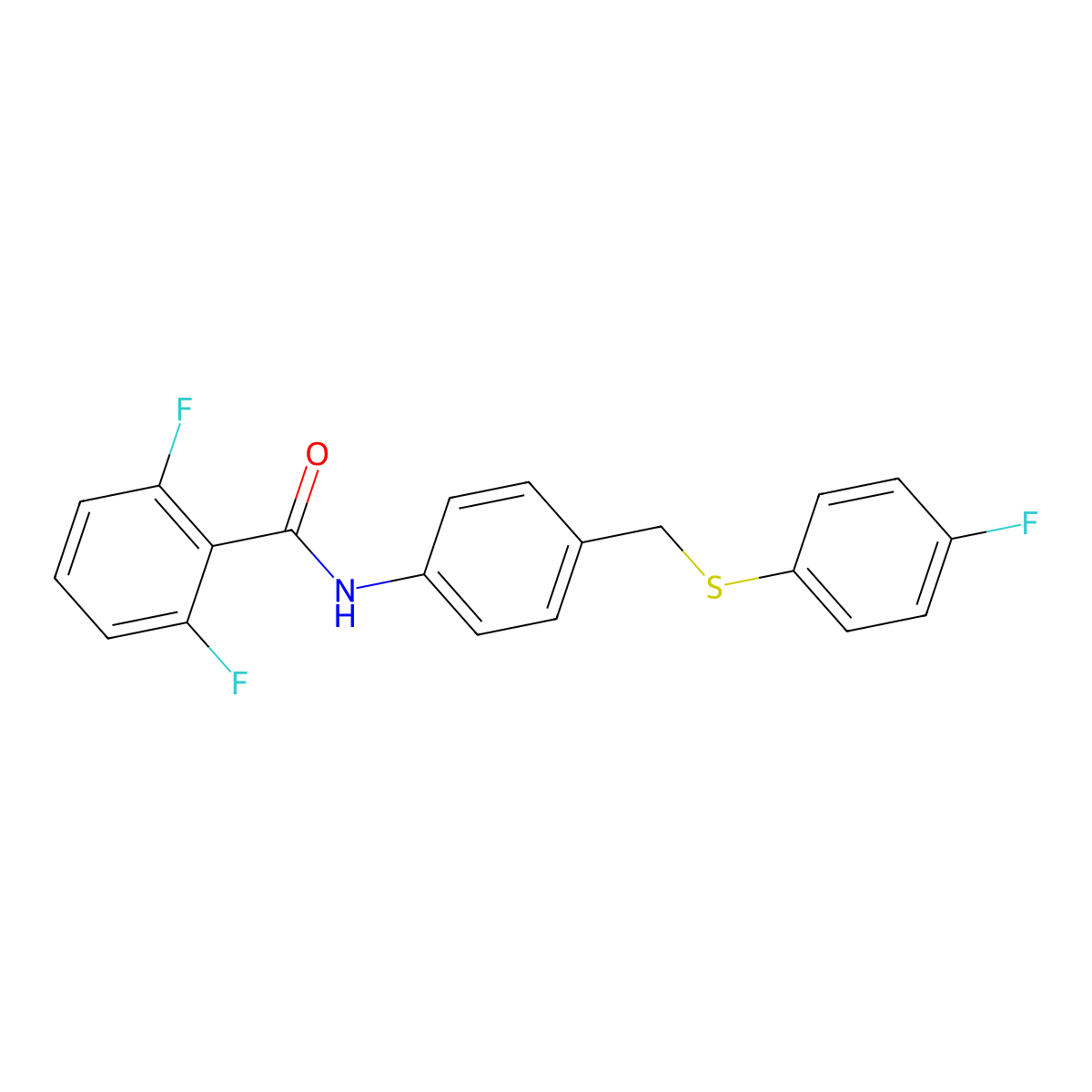 2,6-difluoro-N-(4-{[(4-fluorophenyl)sulfanyl]methyl}phenyl)benzenecarboxamide molecular structure, CAS 338398-69-9