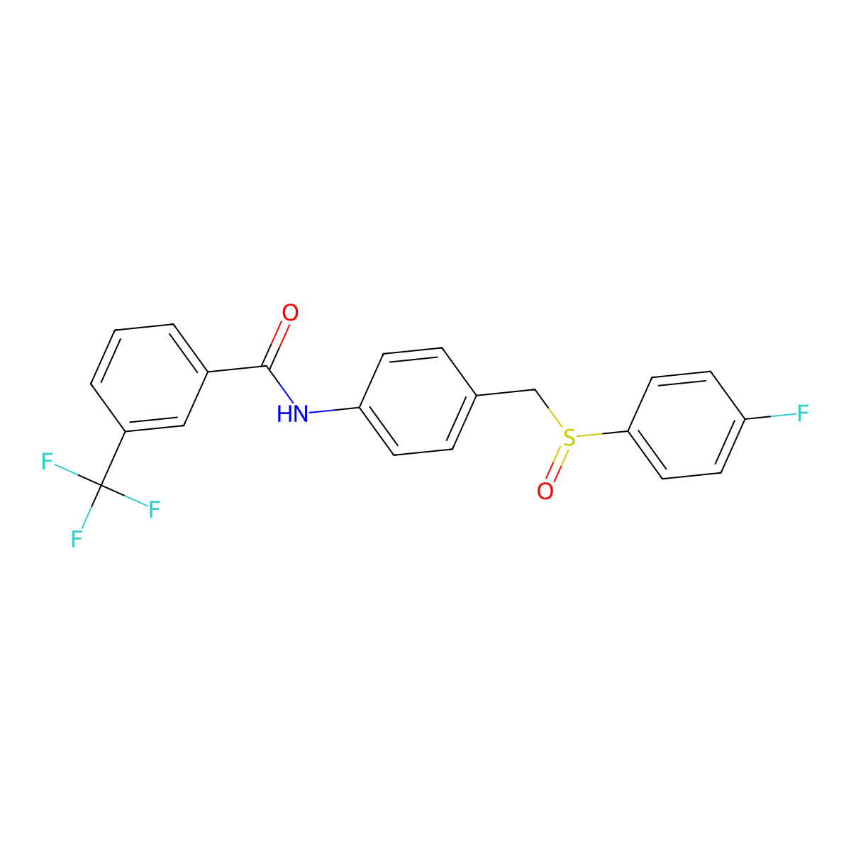 N-[4-[(4-fluorophenyl)sulfinylmethyl]phenyl]-3-(trifluoromethyl)benzamide molecular structure, CAS 338398-79-1