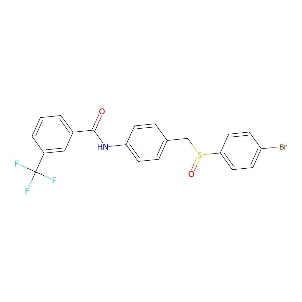 N-[4-[(4-bromophenyl)sulfinylmethyl]phenyl]-3-(trifluoromethyl)benzamide molecular structure, CAS 338398-80-4