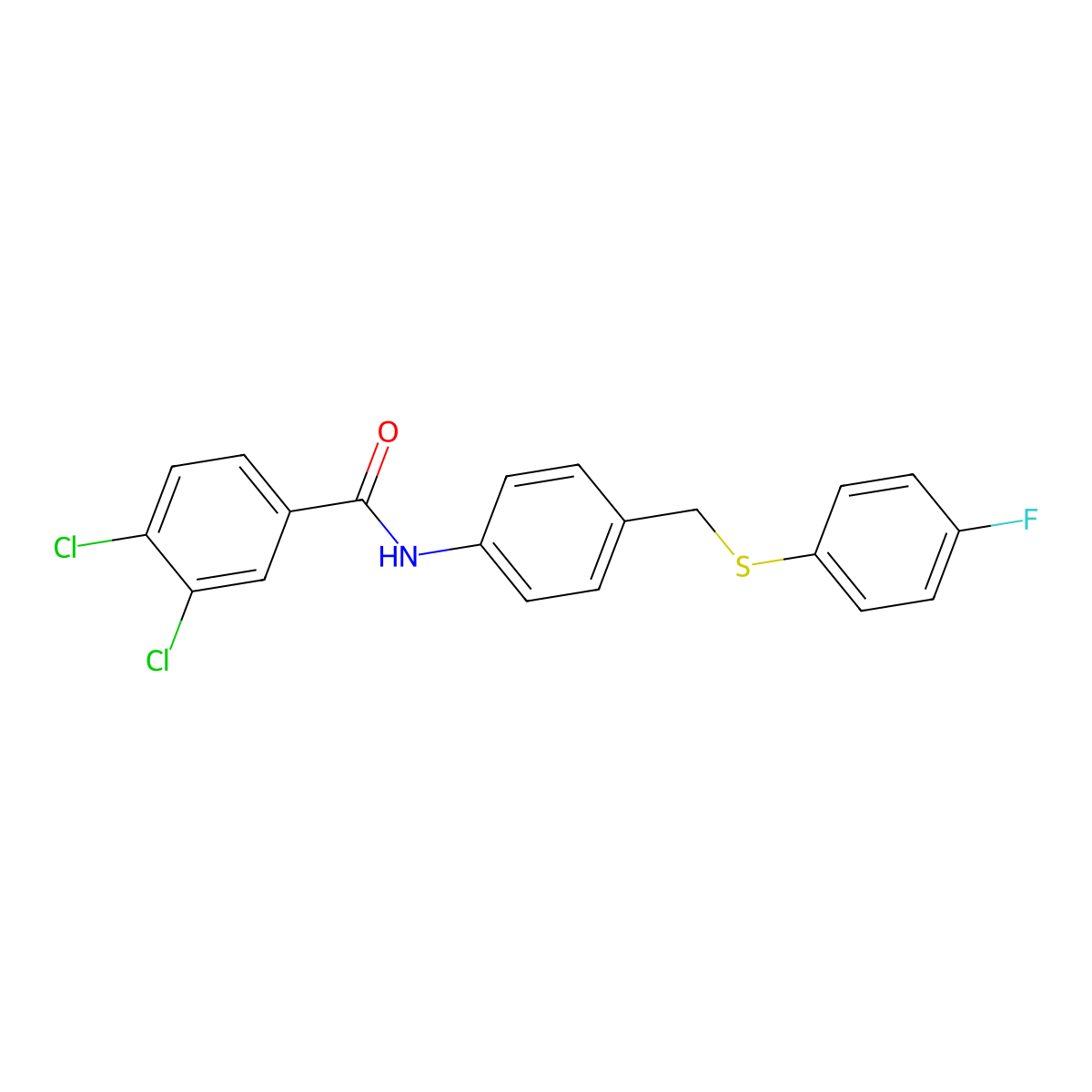 3,4-dichloro-N-(4-{[(4-fluorophenyl)sulfanyl]methyl}phenyl)benzenecarboxamide molecular structure, CAS 338398-81-5