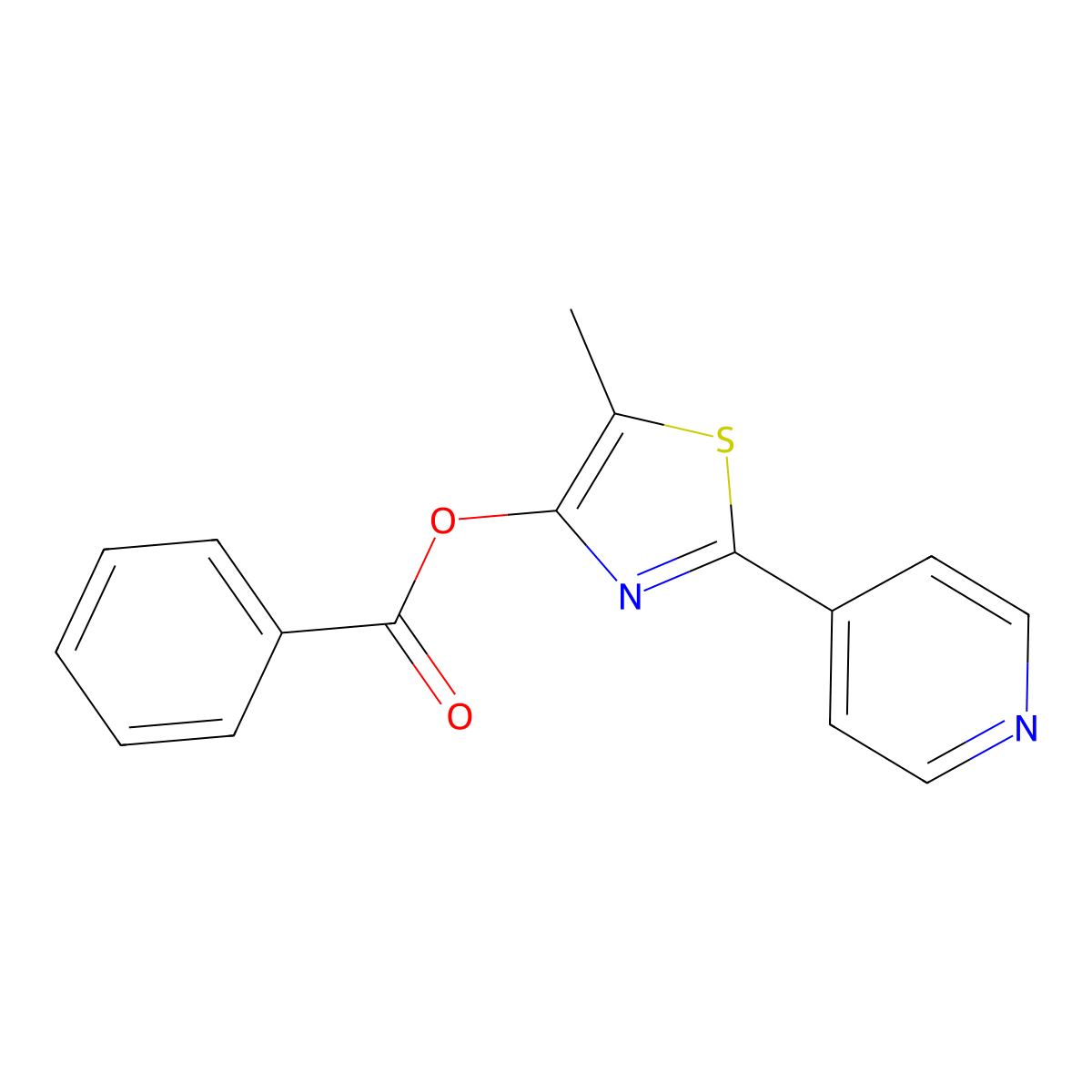 5-Methyl-2-(4-pyridinyl)-1,3-thiazol-4-yl benzenecarboxylate molecular structure, CAS 338398-94-0