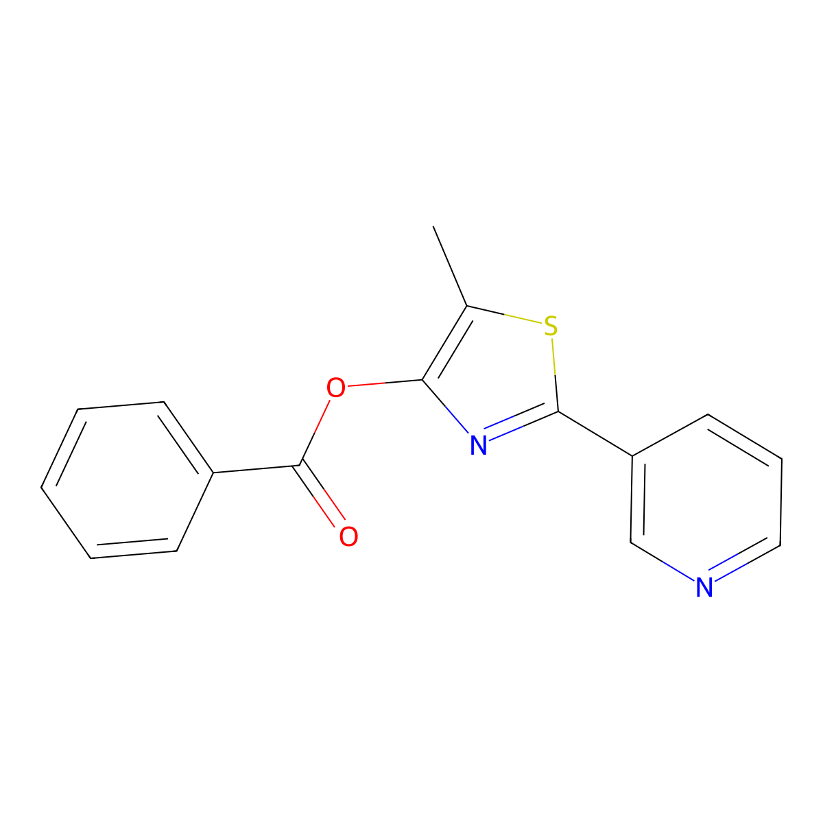 5-Methyl-2-(3-pyridinyl)-1,3-thiazol-4-yl benzenecarboxylate molecular structure, CAS 338398-99-5