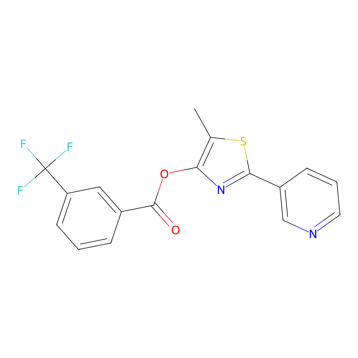 5-Methyl-2-(3-pyridinyl)-1,3-thiazol-4-yl 3-(trifluoromethyl)benzenecarboxylate molecular structure, CAS 338399-01-2