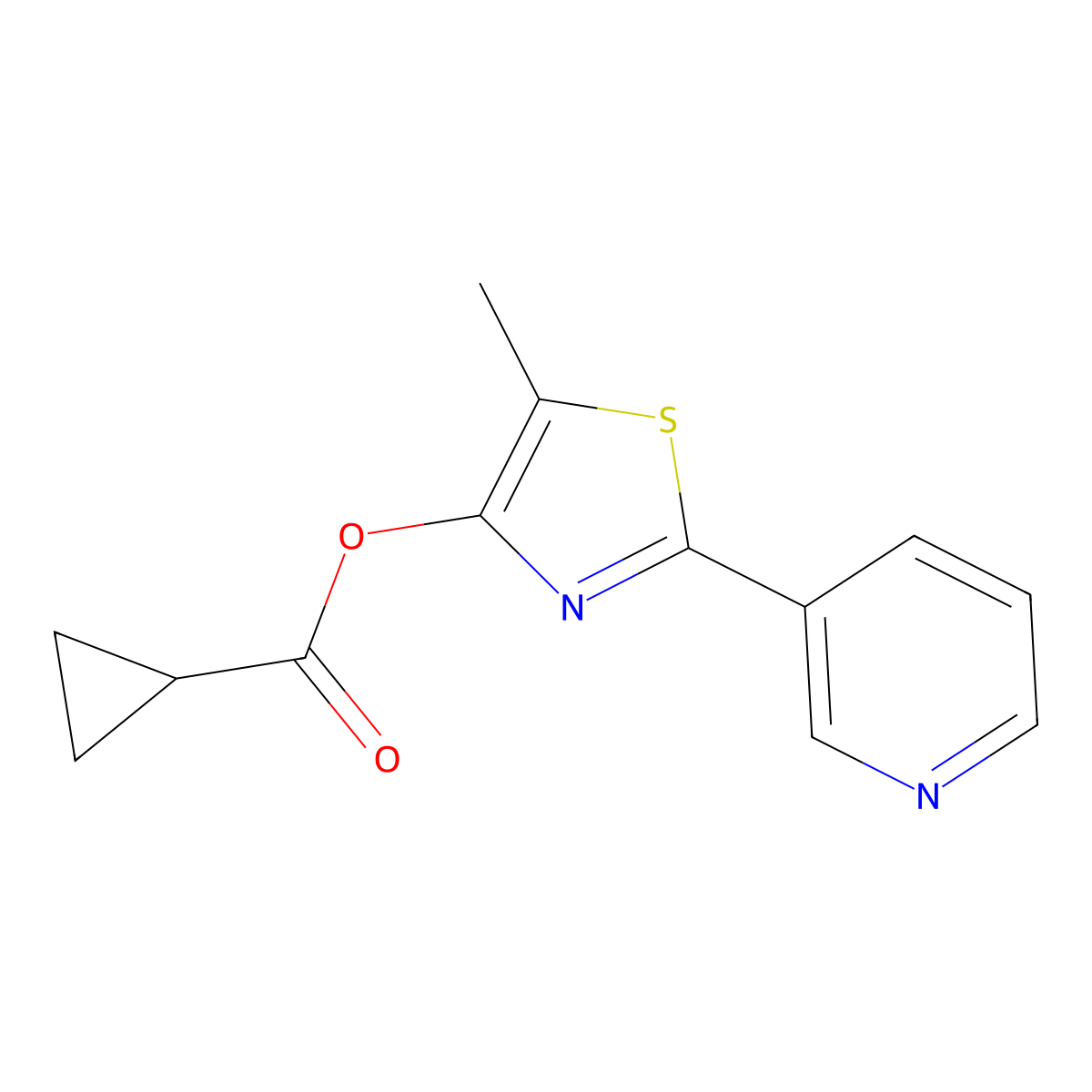 5-Methyl-2-(3-pyridinyl)-1,3-thiazol-4-yl cyclopropanecarboxylate molecular structure, CAS 338399-03-4