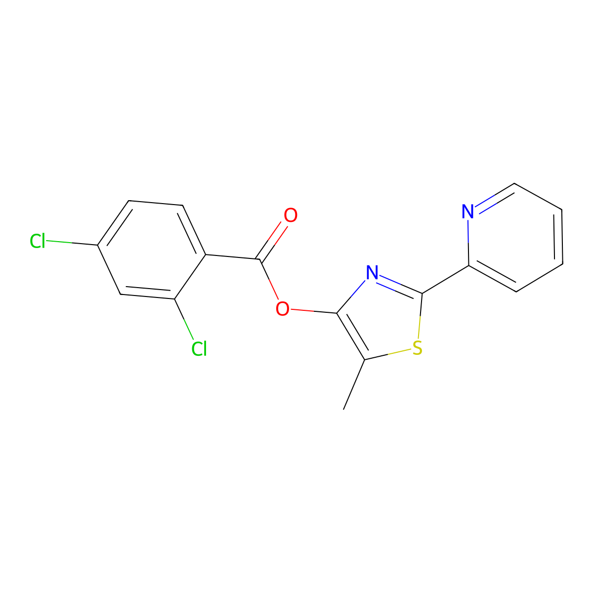 5-Methyl-2-(2-pyridinyl)-1,3-thiazol-4-yl 2,4-dichlorobenzenecarboxylate molecular structure, CAS 338399-04-5