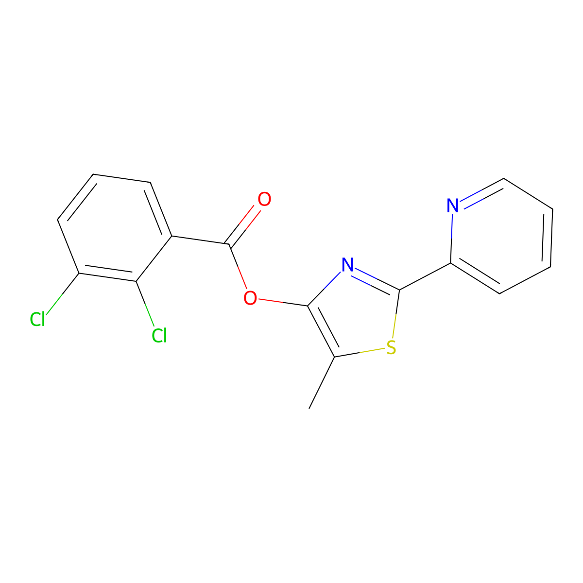 5-Methyl-2-(2-pyridinyl)-1,3-thiazol-4-yl 2,3-dichlorobenzenecarboxylate molecular structure, CAS 338399-14-7