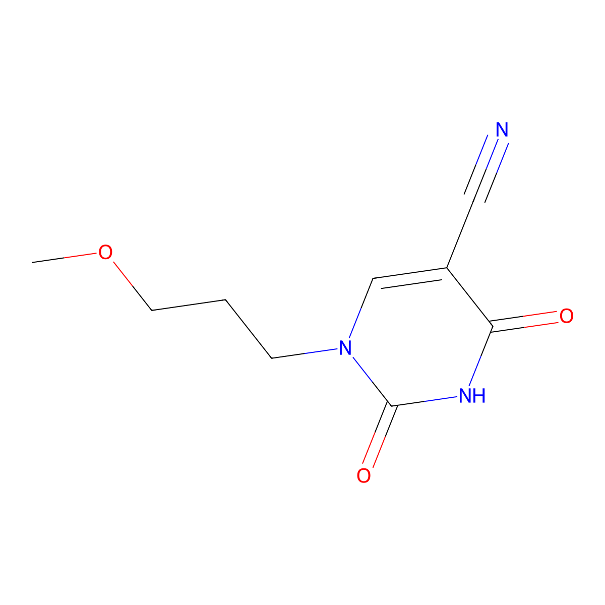 1-(3-Methoxypropyl)-2,4-dioxo-1,2,3,4-tetrahydropyrimidine-5-carbonitrile molecular structure, CAS 338399-18-1