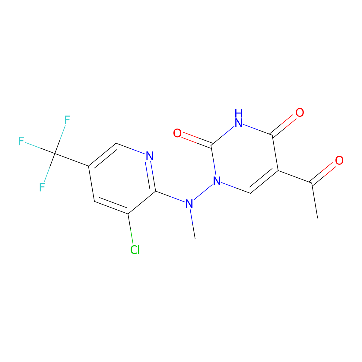 5-acetyl-1-[[3-chloro-5-(trifluoromethyl)-2-pyridinyl](methyl)amino]-2,4(1H,3H)-pyrimidinedione molecular structure, CAS 338399-19-2