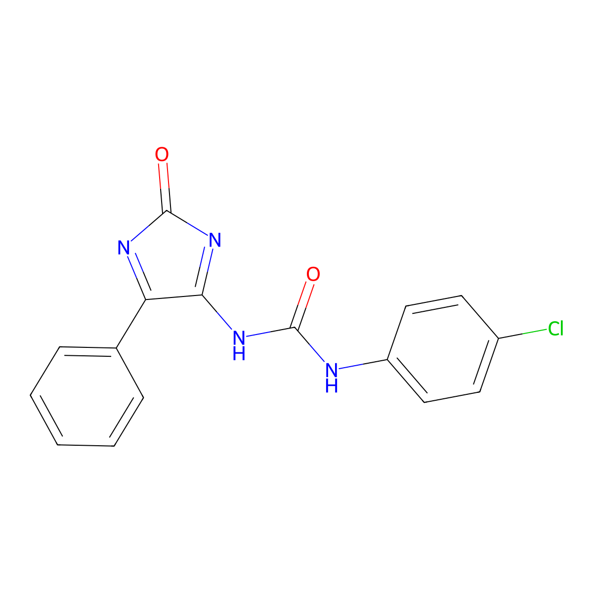 N-(4-chlorophenyl)-N'-(2-oxo-5-phenyl-2H-imidazol-4-yl)urea molecular structure, CAS 338399-73-8