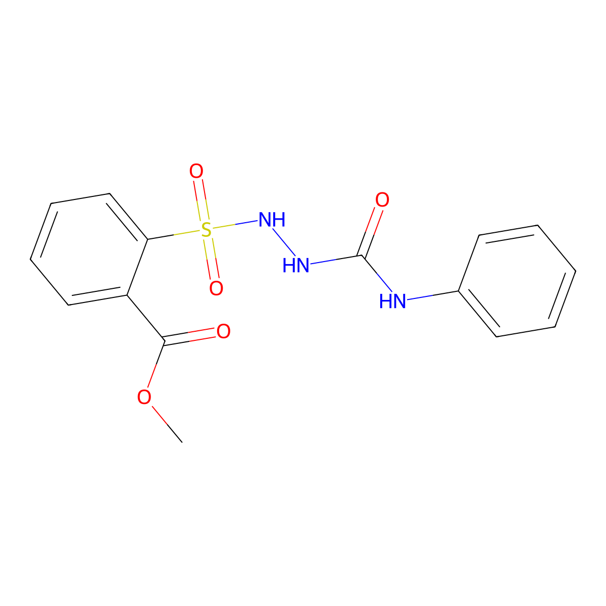 Methyl 2-{[2-(anilinocarbonyl)hydrazino]sulfonyl}benzenecarboxylate molecular structure, CAS 338399-85-2