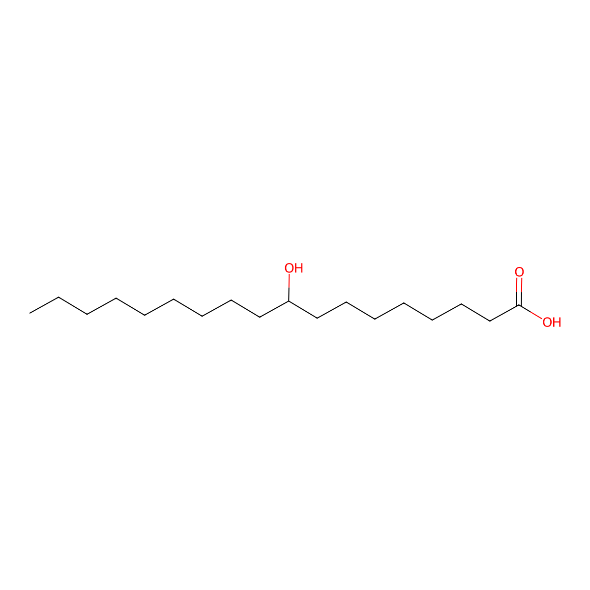 9-Hydroxyoctadecanoic Acid molecular structure, CAS 3384-24-5