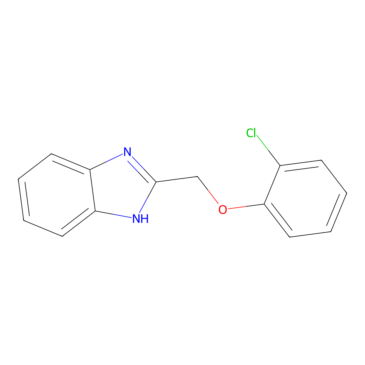 2-(2-chlorophenoxymethyl)-1H-1,3-benzodiazole molecular structure, CAS 3384-30-3