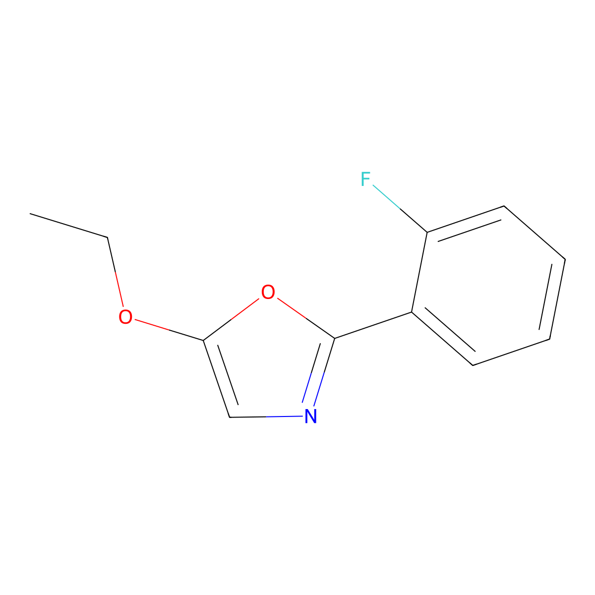 5-Ethoxy-2-(2-fluorophenyl)-1,3-oxazole molecular structure, CAS 338400-08-1