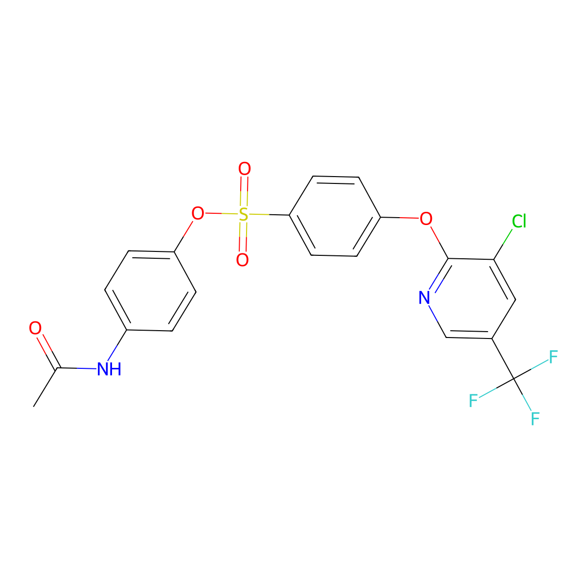 4-(Acetylamino)phenyl 4-((3-chloro-5-(trifluoromethyl)-2-pyridinyl)oxy)benzenesulfonate molecular structure, CAS 338400-17-2