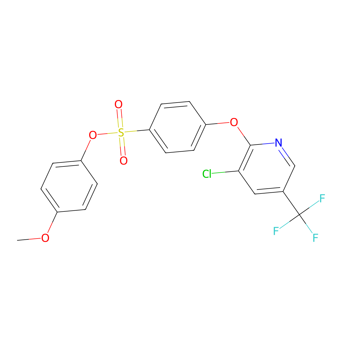 4-Methoxyphenyl 4-((3-chloro-5-(trifluoromethyl)-2-pyridinyl)oxy)benzenesulfonate molecular structure, CAS 338400-25-2