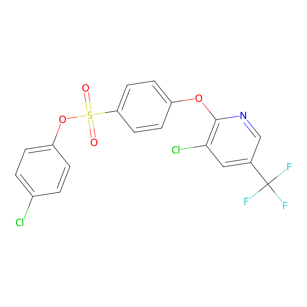 4-Chlorophenyl 4-((3-chloro-5-(trifluoromethyl)-2-pyridinyl)oxy)benzenesulfonate molecular structure, CAS 338400-28-5