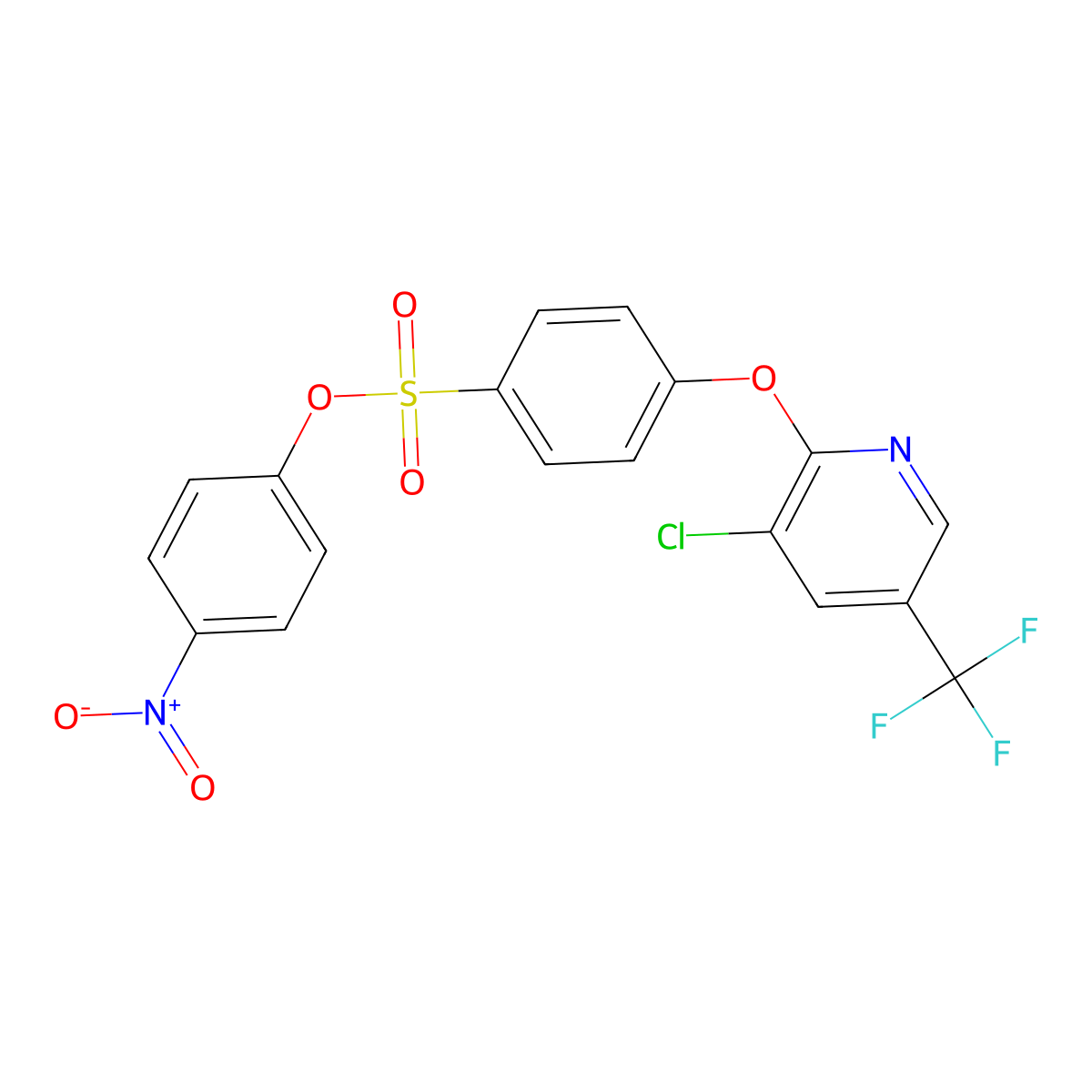 4-Nitrophenyl 4-((3-chloro-5-(trifluoromethyl)-2-pyridinyl)oxy)benzenesulfonate molecular structure, CAS 338400-31-0