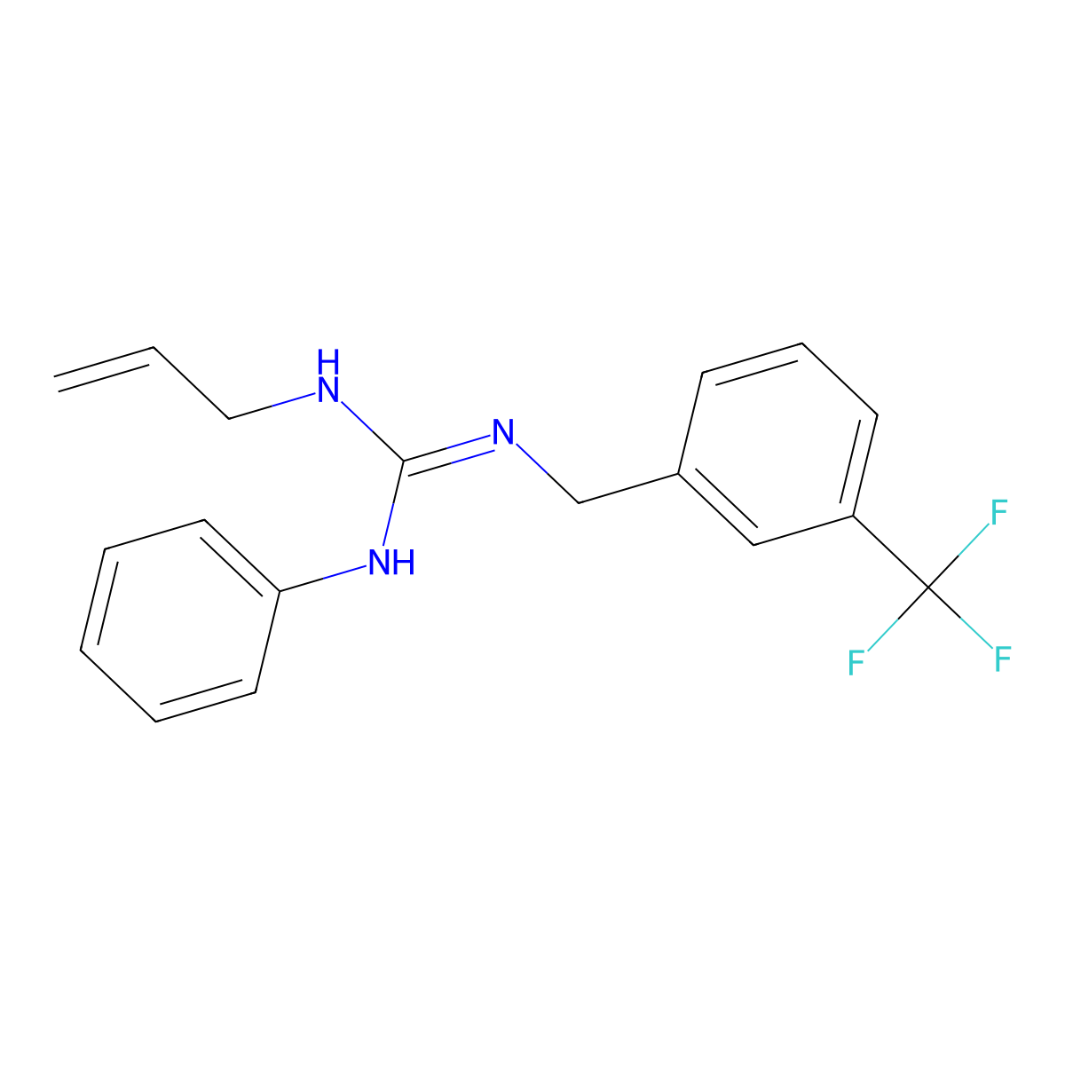 N-allyl-N''-phenyl-N'-[3-(trifluoromethyl)benzyl]guanidine molecular structure, CAS 338400-56-9
