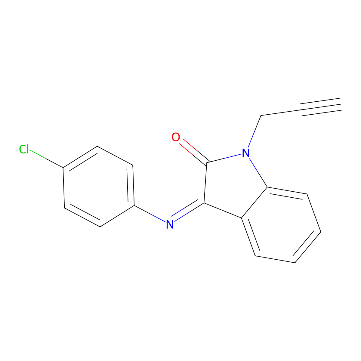 3-[(4-chlorophenyl)imino]-1-(2-propynyl)-1,3-dihydro-2H-indol-2-one molecular structure, CAS 338400-57-0
