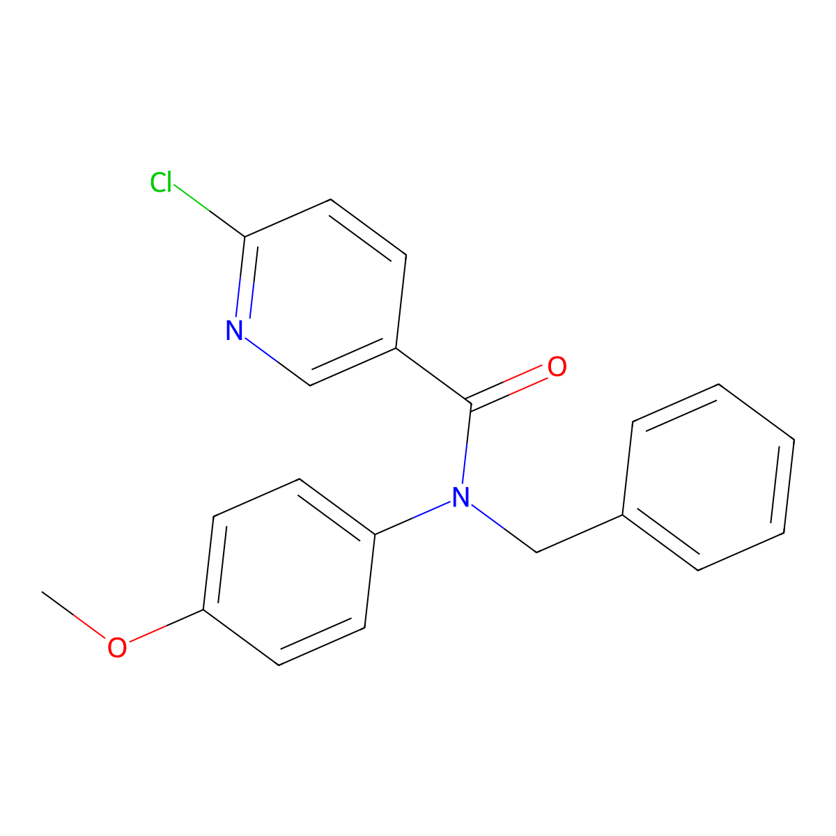 N-benzyl-6-chloro-N-(4-methoxyphenyl)nicotinamide molecular structure, CAS 338400-60-5
