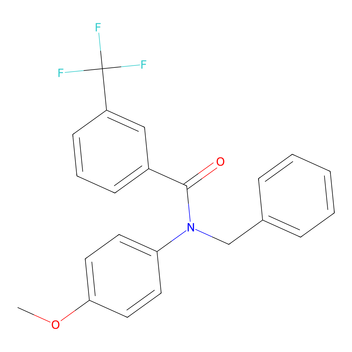 N-benzyl-N-(4-methoxyphenyl)-3-(trifluoromethyl)benzamide molecular structure, CAS 338400-64-9