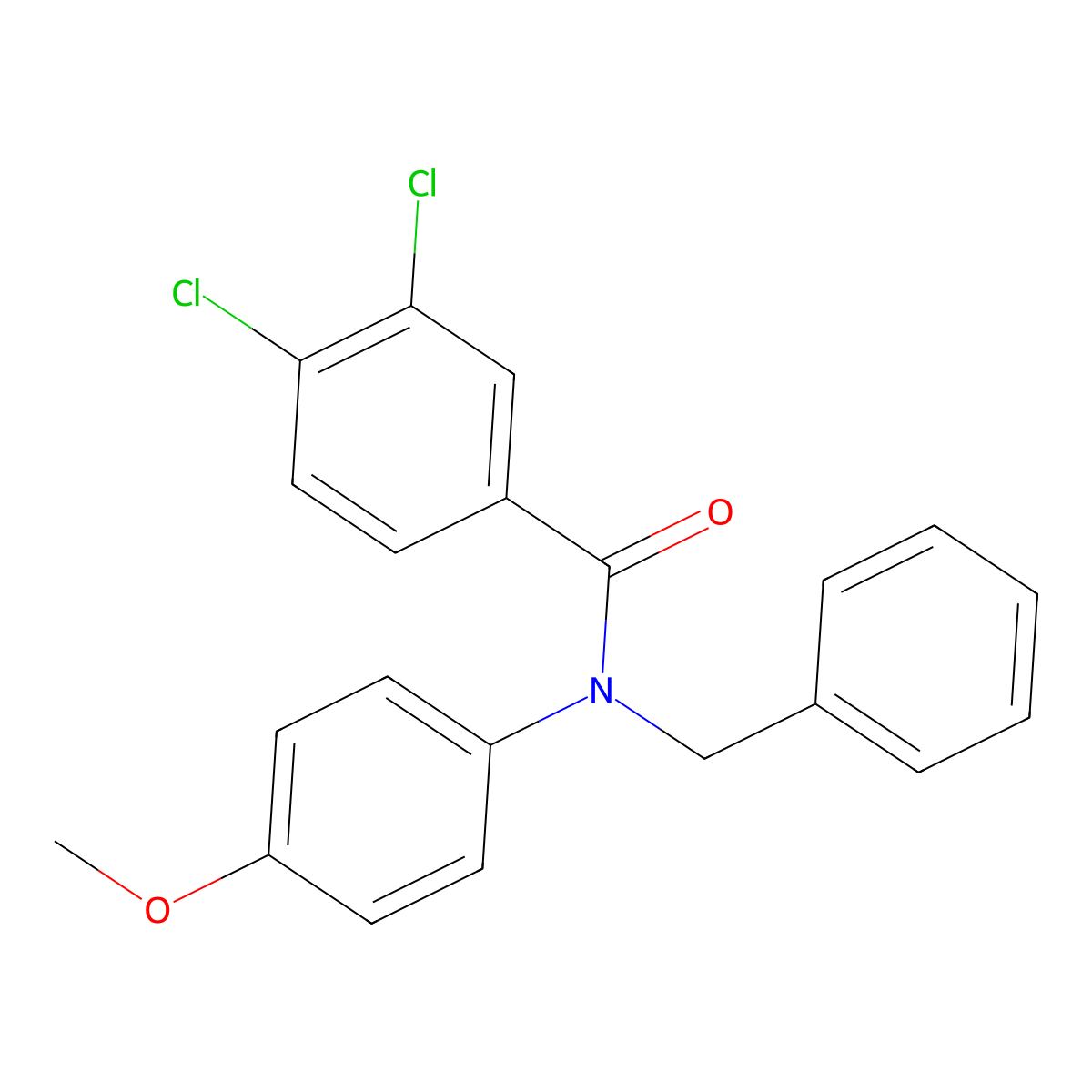 N-benzyl-3,4-dichloro-N-(4-methoxyphenyl)benzamide molecular structure, CAS 338400-66-1