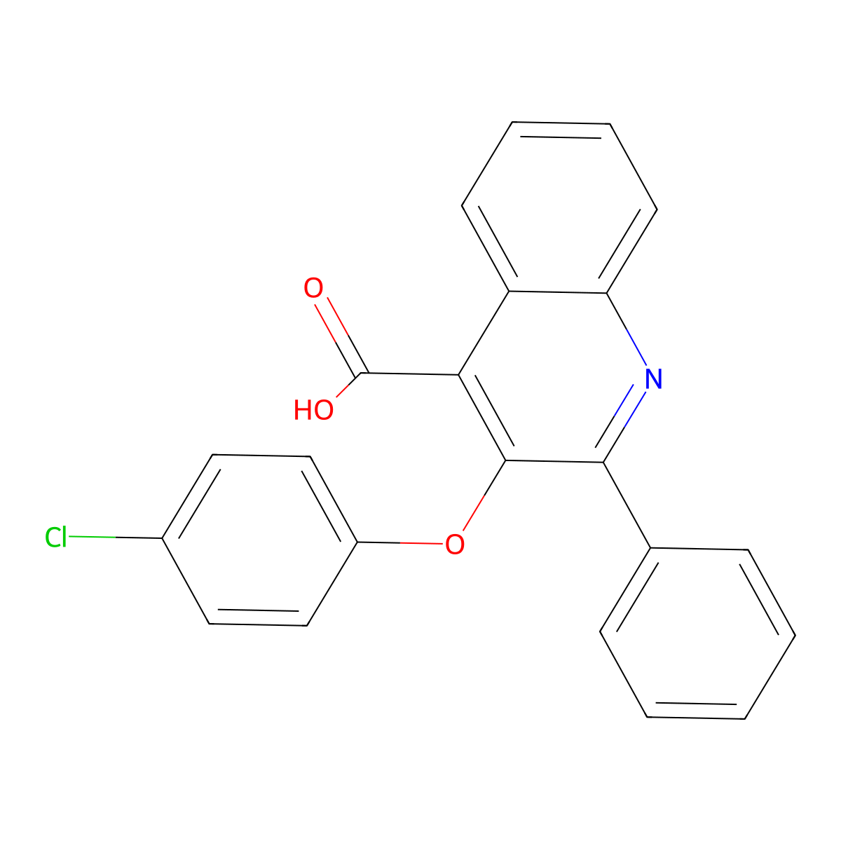 3-(4-Chlorophenoxy)-2-phenyl-4-quinolinecarboxylic acid molecular structure, CAS 338400-74-1