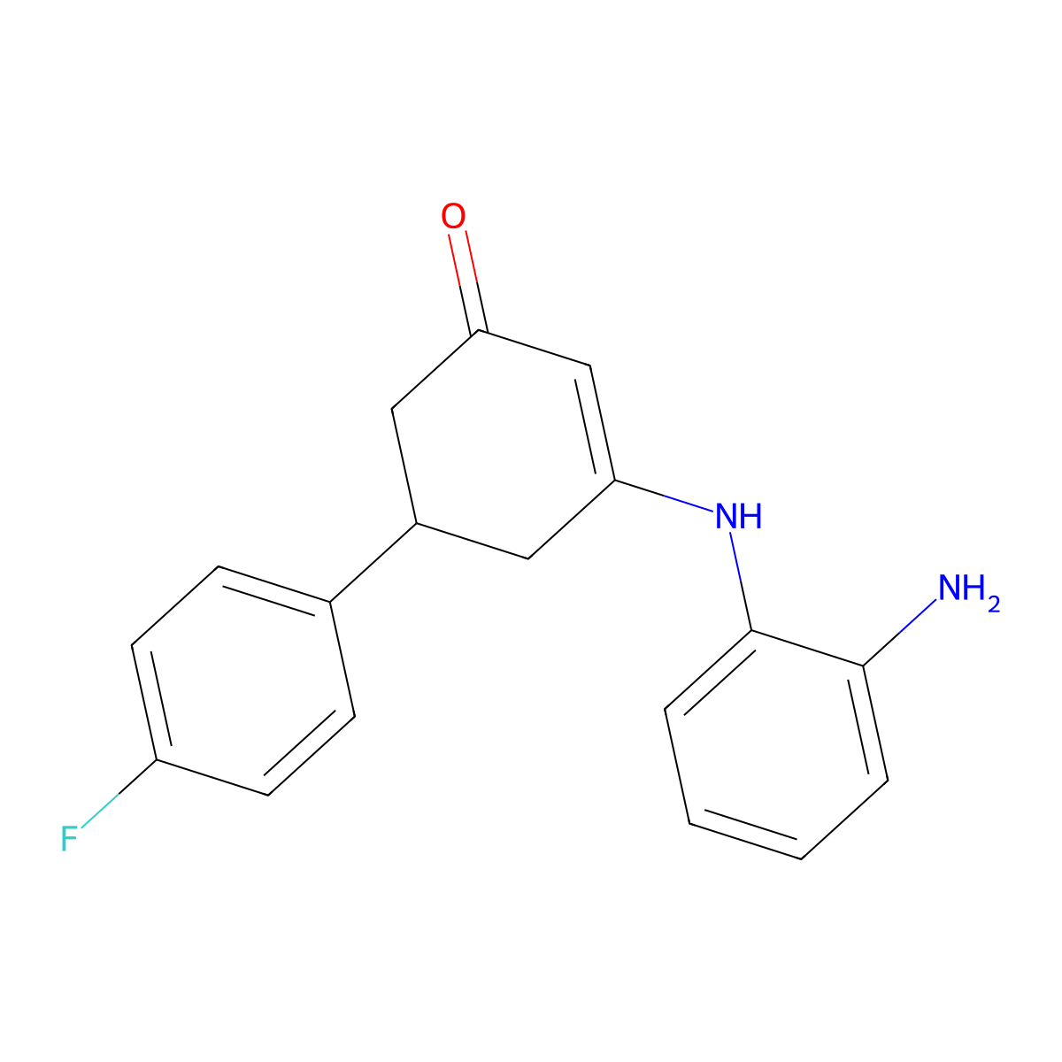 3-(2-Aminoanilino)-5-(4-fluorophenyl)-2-cyclohexen-1-one molecular structure, CAS 338400-92-3