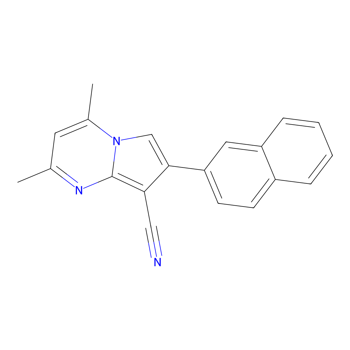 2,4-Dimethyl-7-(2-naphthyl)pyrrolo[1,2-a]pyrimidine-8-carbonitrile molecular structure, CAS 338400-99-0