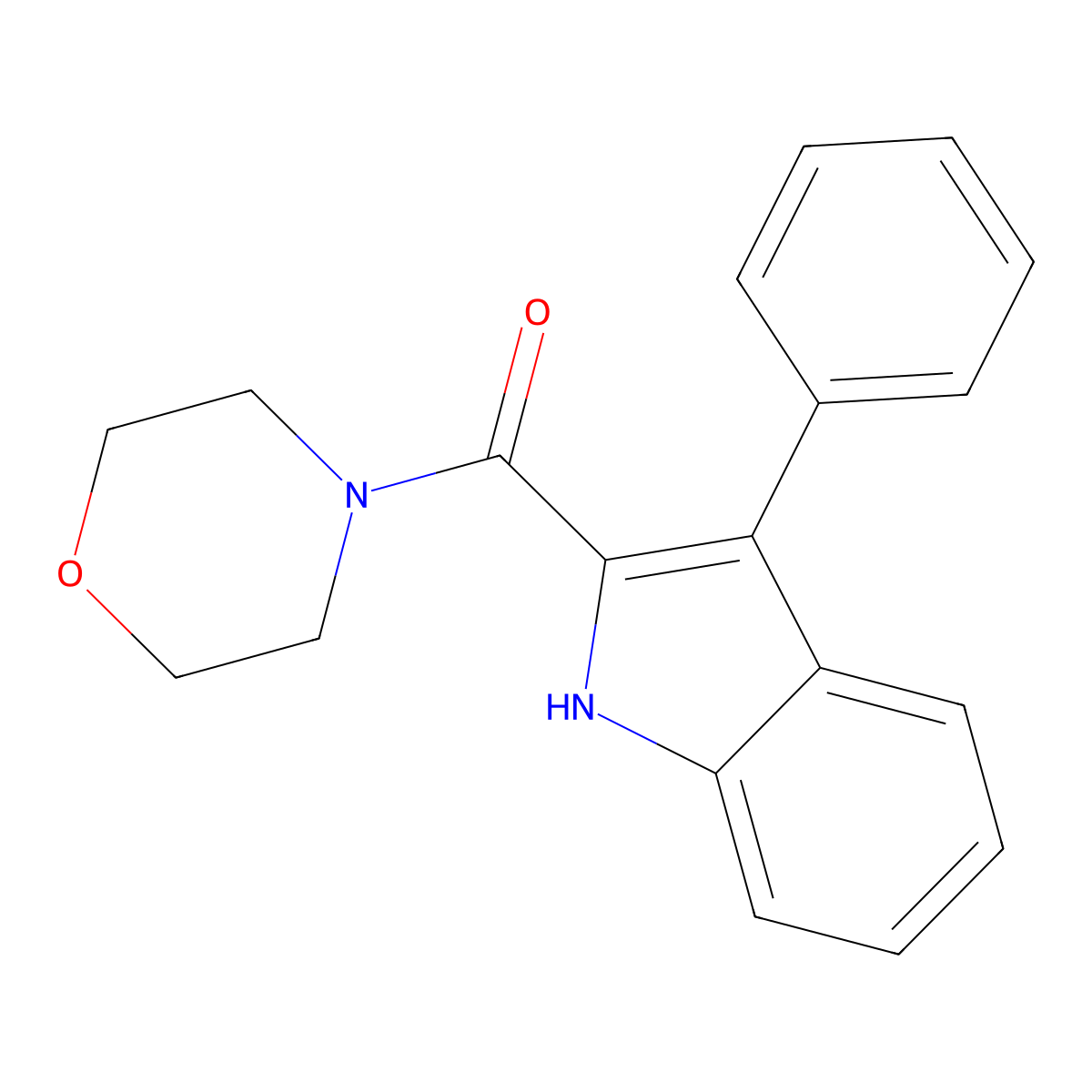 morpholino(3-phenyl-1H-indol-2-yl)methanone molecular structure, CAS 338401-10-8