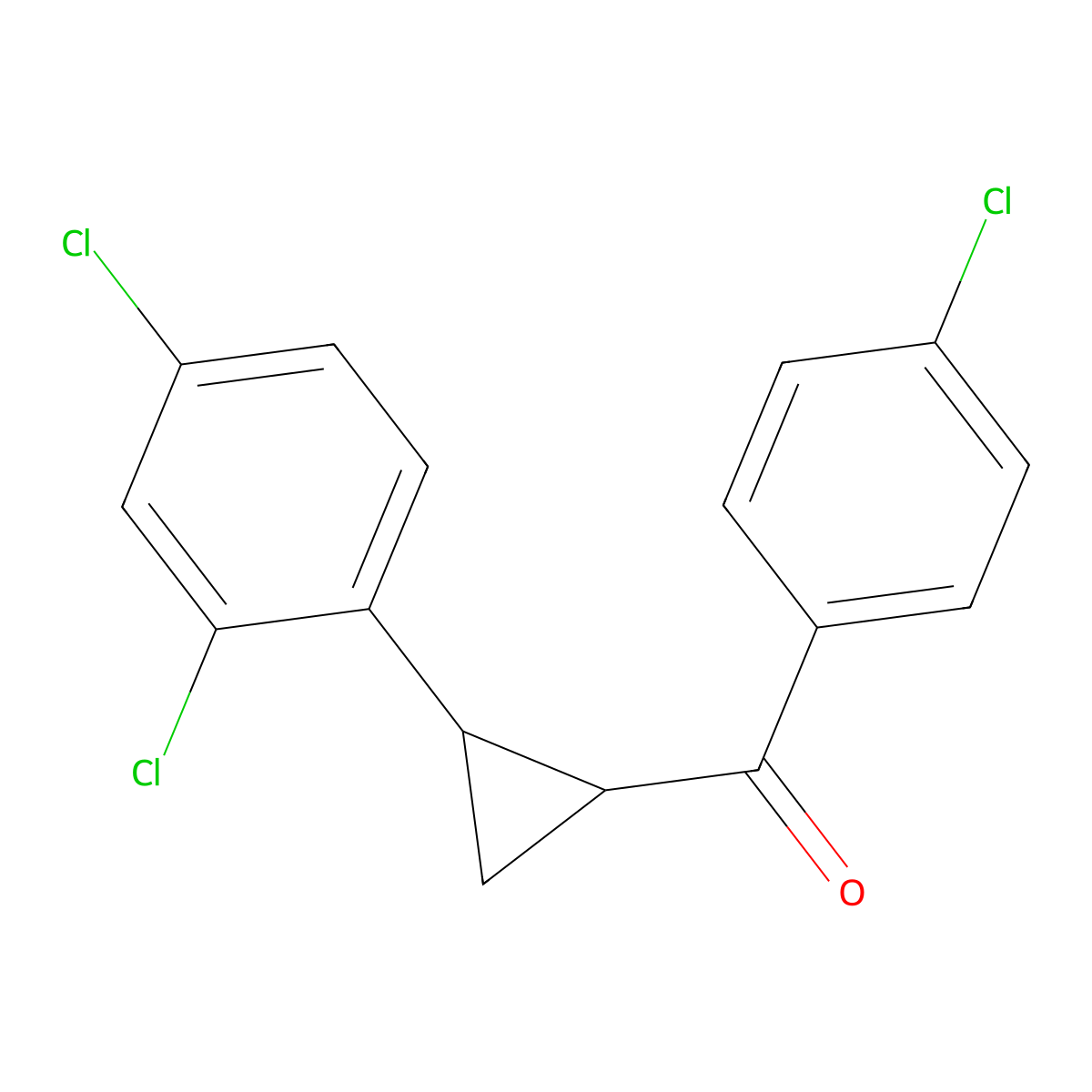 (4-Chlorophenyl)[2-(2,4-dichlorophenyl)cyclopropyl]methanone molecular structure, CAS 338401-29-9