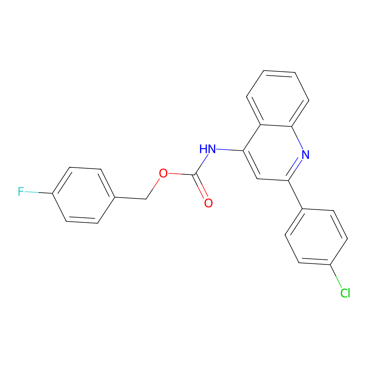 (4-fluorophenyl)methyl N-[2-(4-chlorophenyl)quinolin-4-yl]carbamate molecular structure, CAS 338401-43-7
