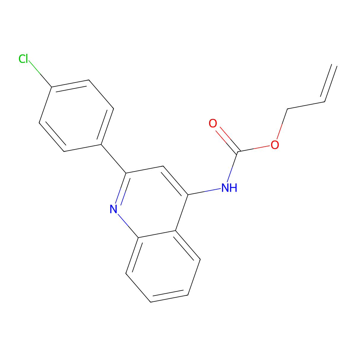 allyl N-[2-(4-chlorophenyl)-4-quinolinyl]carbamate molecular structure, CAS 338401-44-8