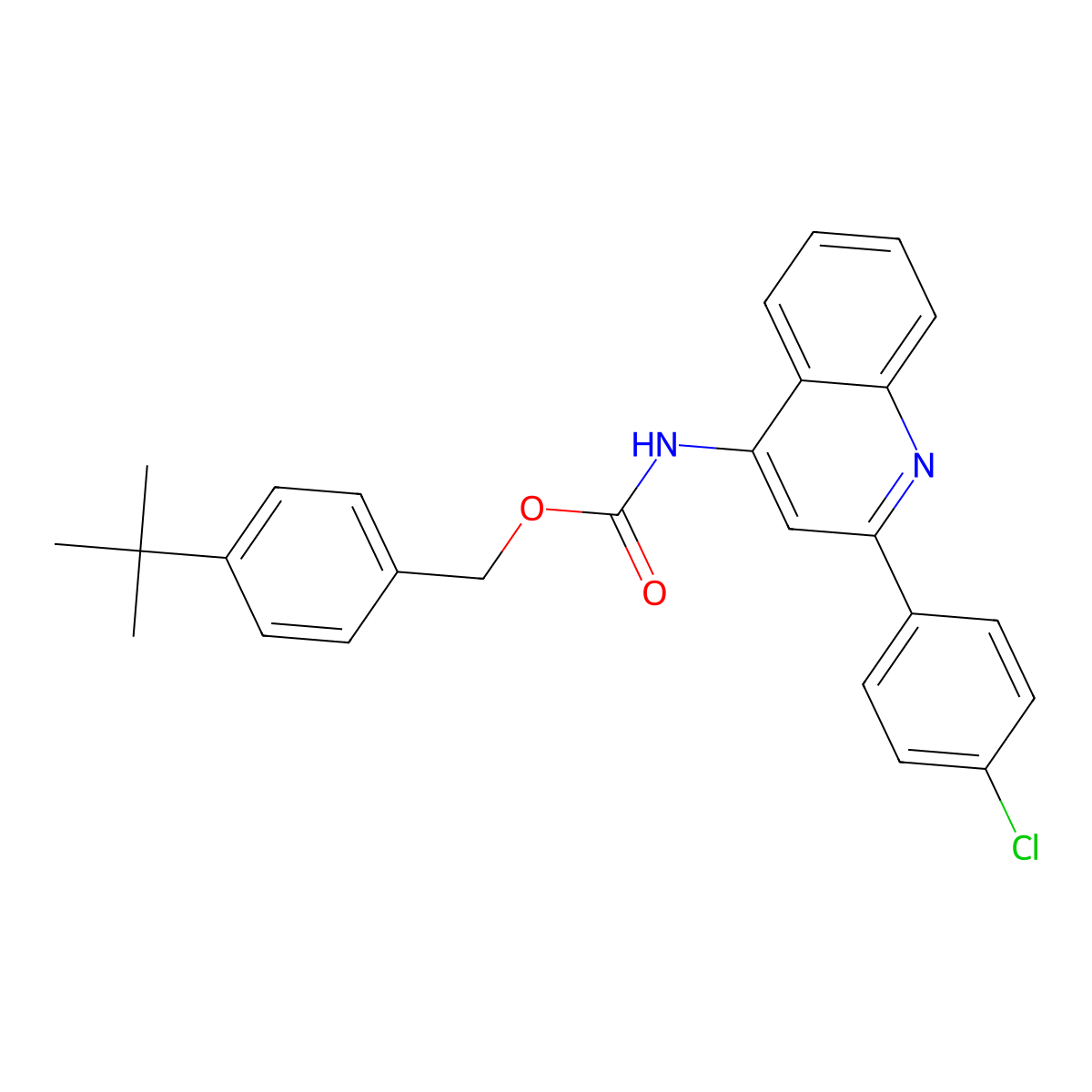 (4-tert-butylphenyl)methyl N-[2-(4-chlorophenyl)quinolin-4-yl]carbamate molecular structure, CAS 338401-45-9
