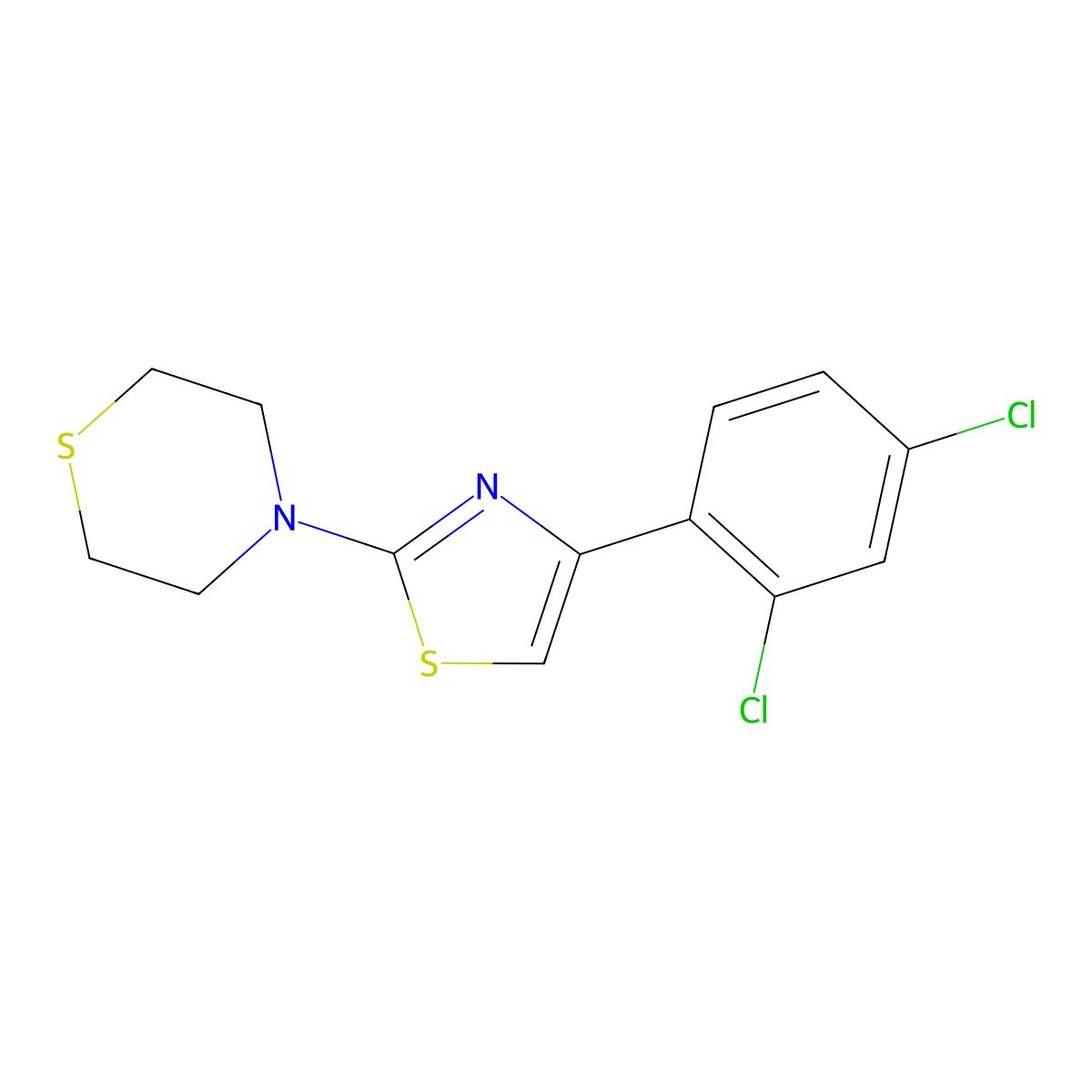4-[4-(2,4-Dichlorophenyl)-1,3-thiazol-2-yl]thiomorpholine molecular structure, CAS 338401-55-1
