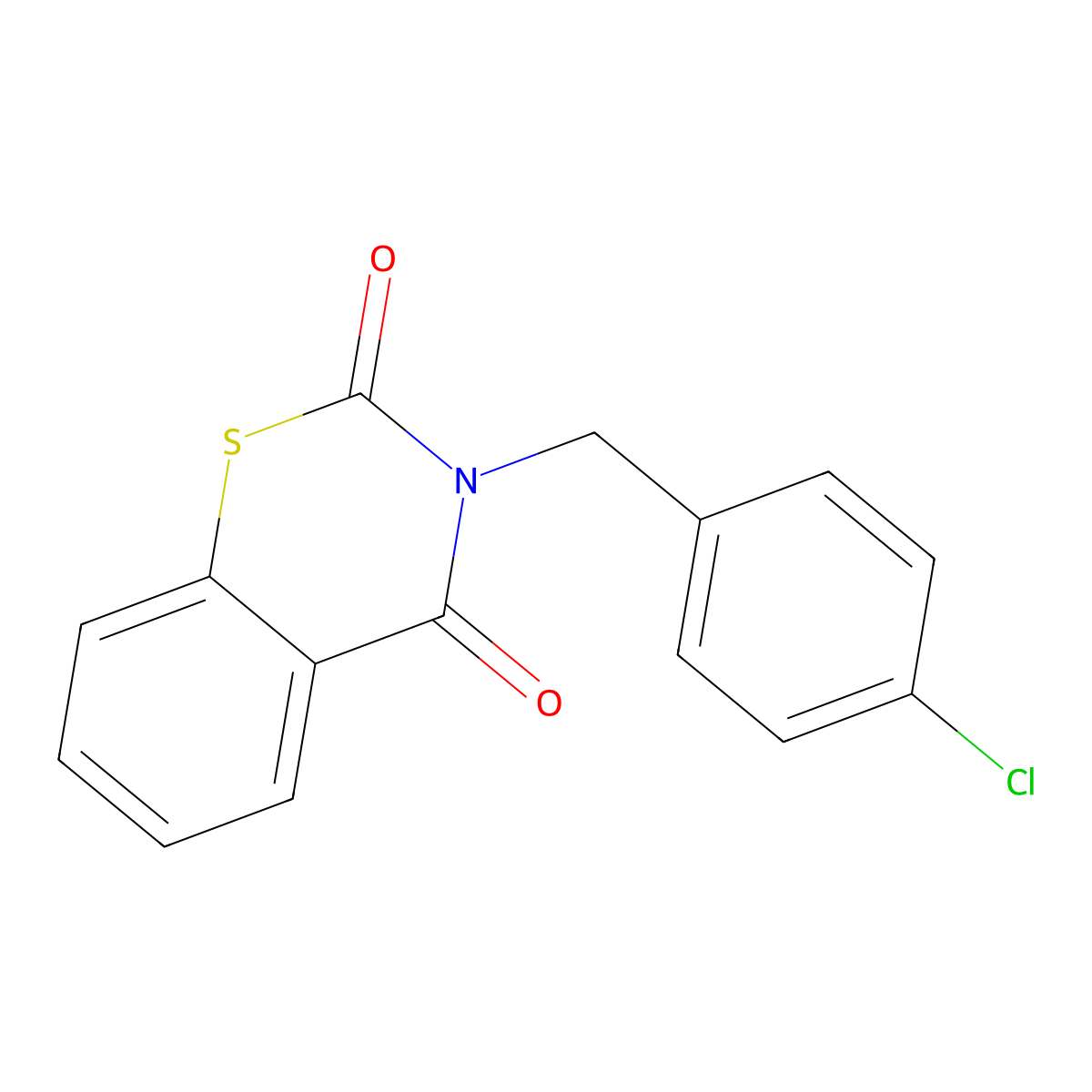 3-(4-chlorobenzyl)-2H-1,3-benzothiazine-2,4(3H)-dione molecular structure, CAS 338401-59-5