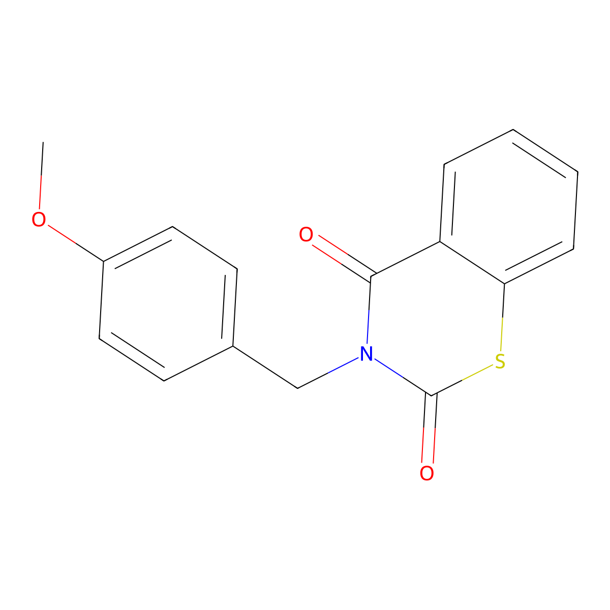 3-(4-methoxybenzyl)-2H-1,3-benzothiazine-2,4(3H)-dione molecular structure, CAS 338401-62-0
