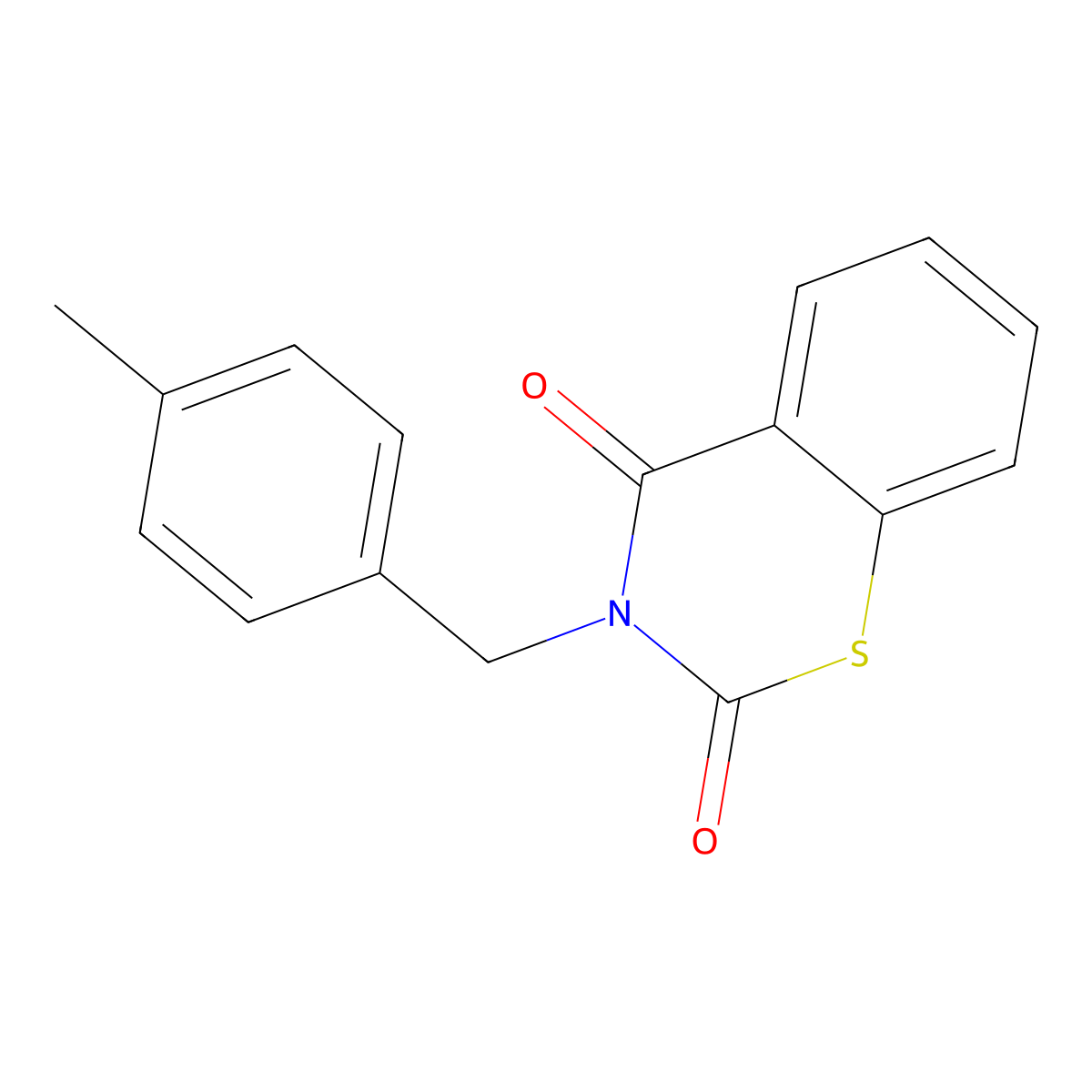 3-(4-methylbenzyl)-2H-1,3-benzothiazine-2,4(3H)-dione molecular structure, CAS 338401-63-1