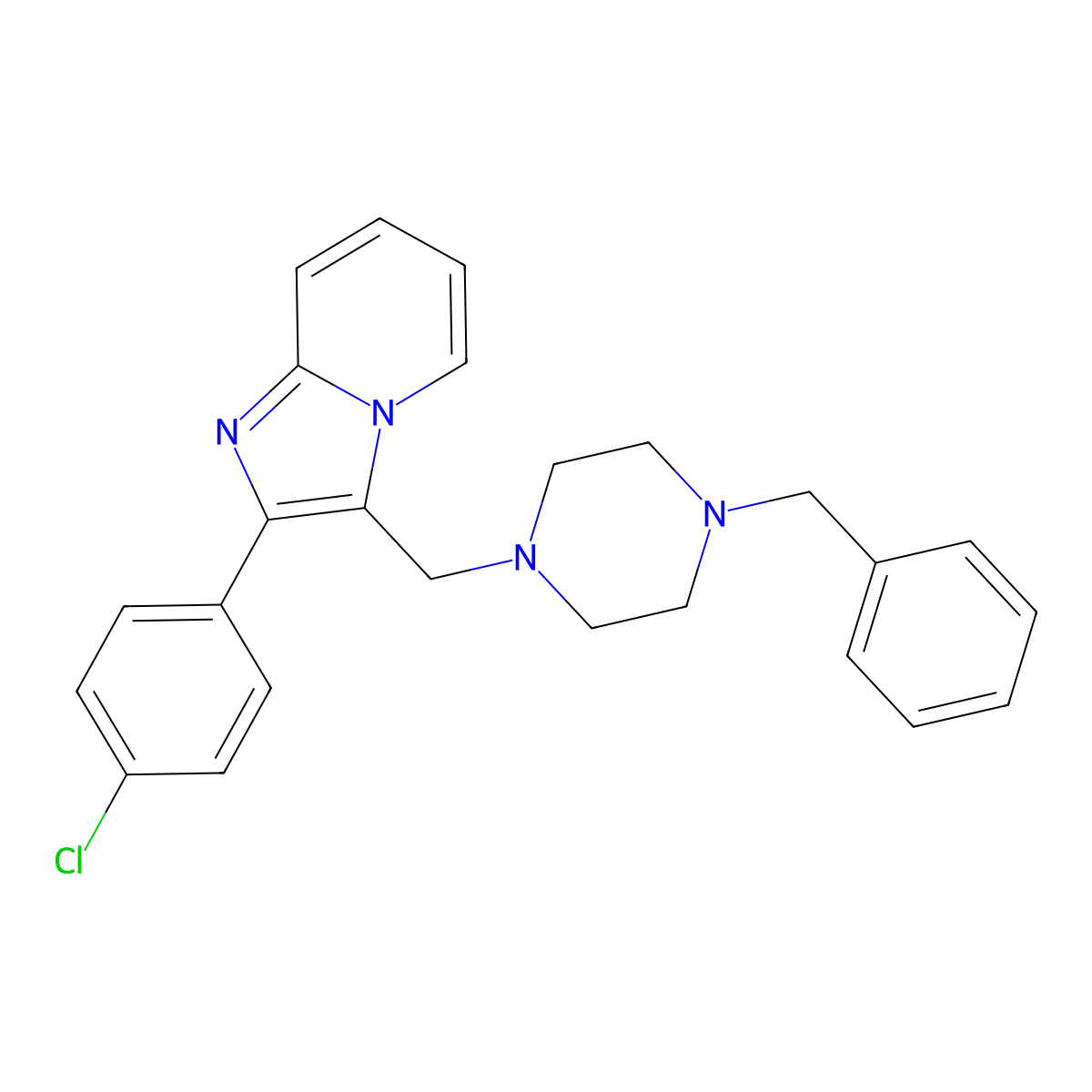 3-[(4-Benzylpiperazino)methyl]-2-(4-chlorophenyl)imidazo[1,2-a]pyridine molecular structure, CAS 338401-75-5