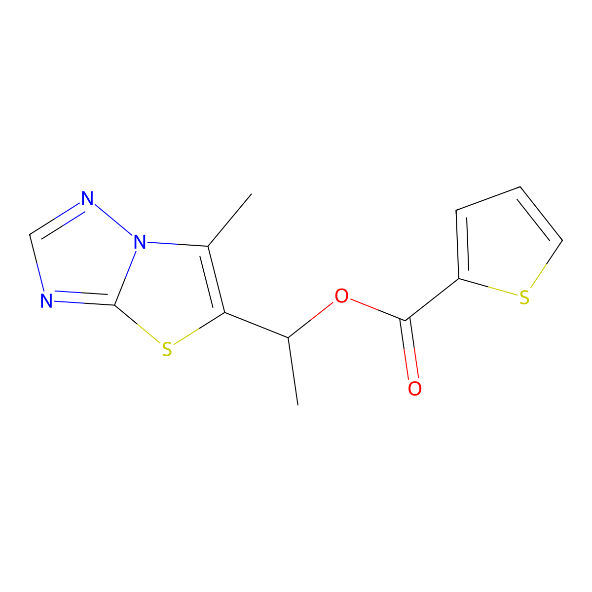 1-(6-Methyl[1,3]thiazolo[3,2-b][1,2,4]triazol-5-yl)ethyl 2-thiophenecarboxylate molecular structure, CAS 338401-76-6