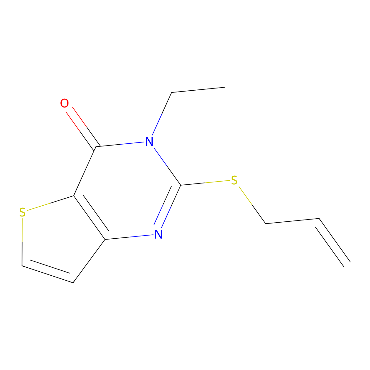 2-(allylsulfanyl)-3-ethylthieno[3,2-d]pyrimidin-4(3H)-one molecular structure, CAS 338401-80-2