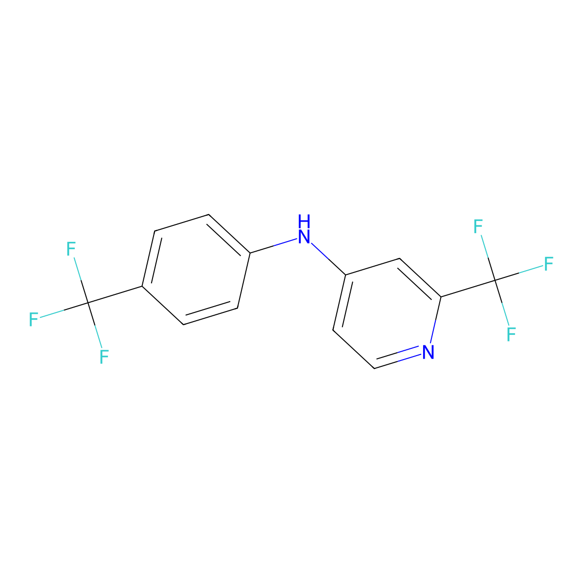 N-[4-(trifluoromethyl)phenyl]-N-[2-(trifluoromethyl)-4-pyridinyl]amine molecular structure, CAS 338401-83-5