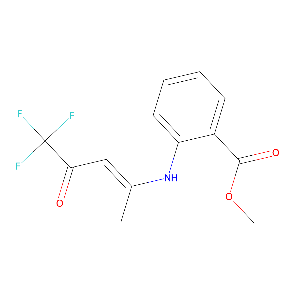 Methyl 2-[(4,4,4-trifluoro-1-methyl-3-oxo-1-butenyl)amino]benzenecarboxylate molecular structure, CAS 338401-88-0