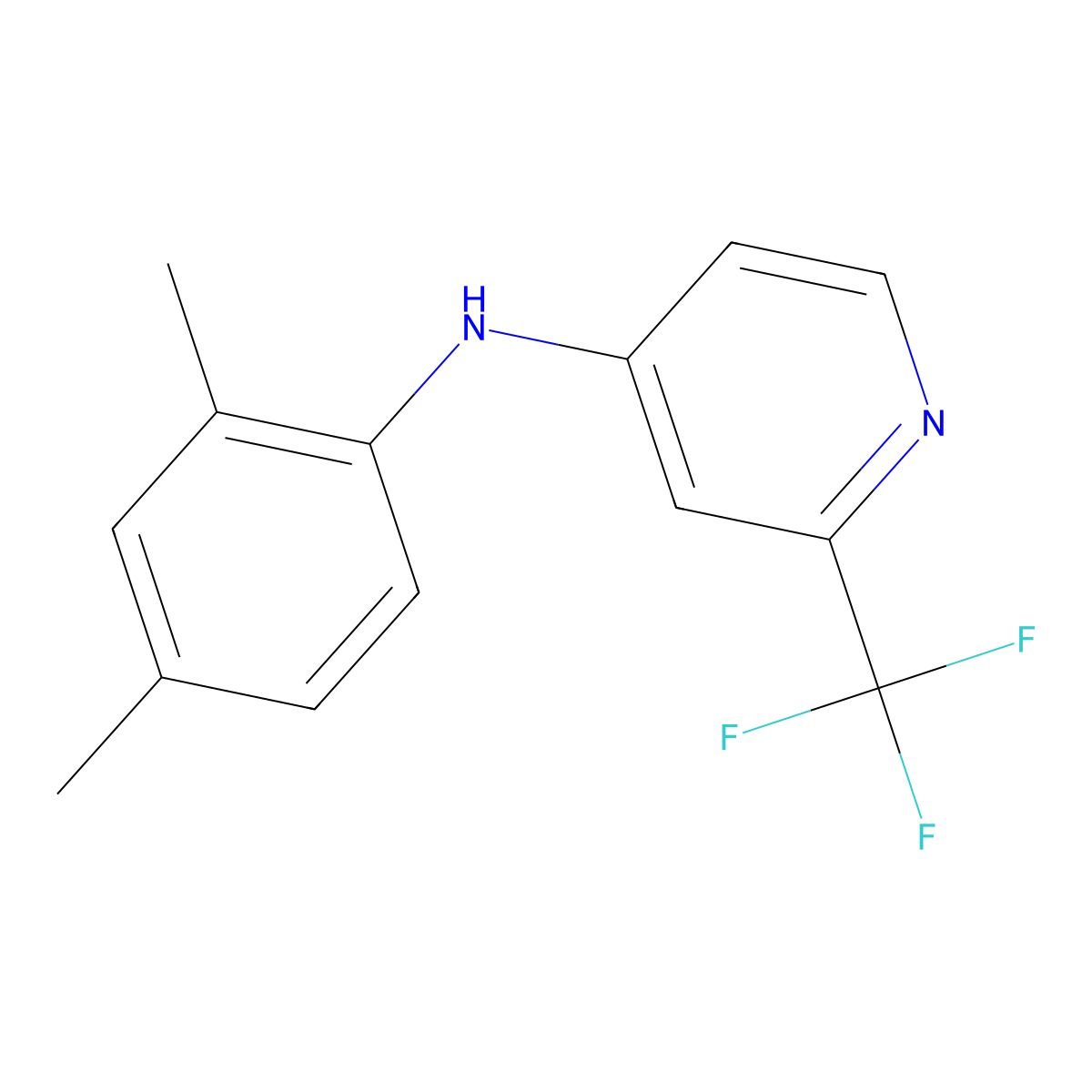 N-(2,4-dimethylphenyl)-2-(trifluoromethyl)pyridin-4-amine molecular structure, CAS 338401-94-8
