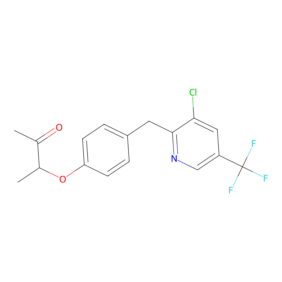 3-[4-[[3-Chloro-5-(trifluoromethyl)-2-pyridinyl]methyl]phenoxy]-2-butanone molecular structure, CAS 338402-03-2