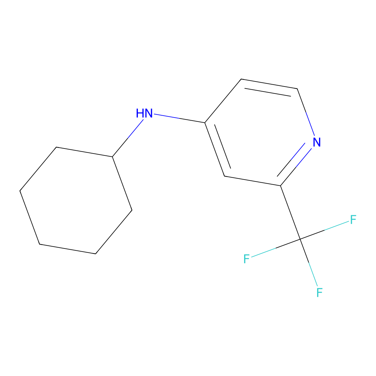 N-cyclohexyl-2-(trifluoromethyl)pyridin-4-amine molecular structure, CAS 338402-06-5