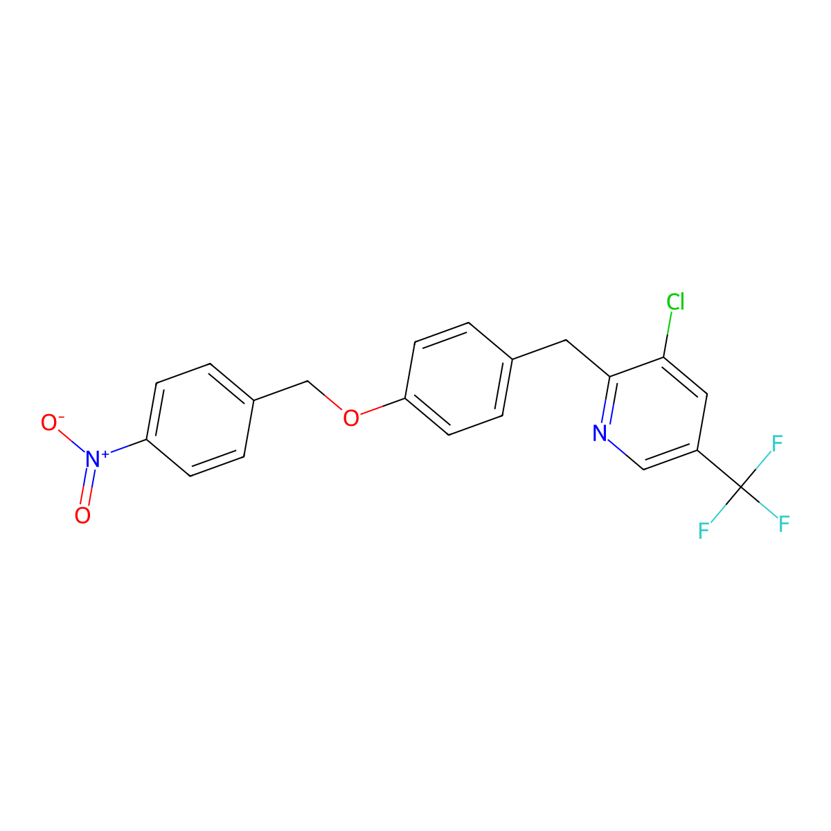 3-Chloro-2-{4-[(4-nitrobenzyl)oxy]benzyl}-5-(trifluoromethyl)pyridine molecular structure, CAS 338402-10-1