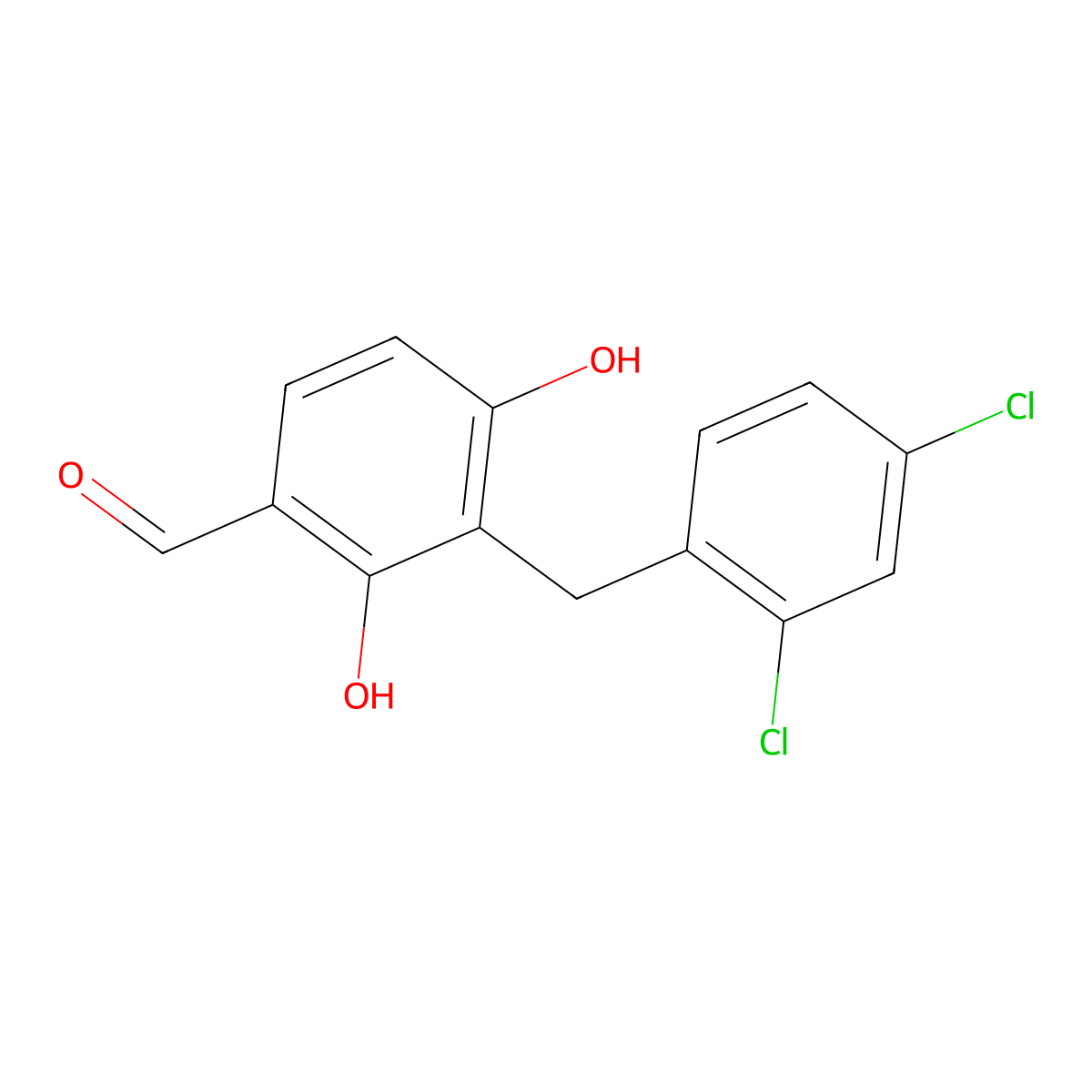 3-[(2,4-Dichlorophenyl)methyl]-2,4-dihydroxybenzaldehyde molecular structure, CAS 338402-25-8