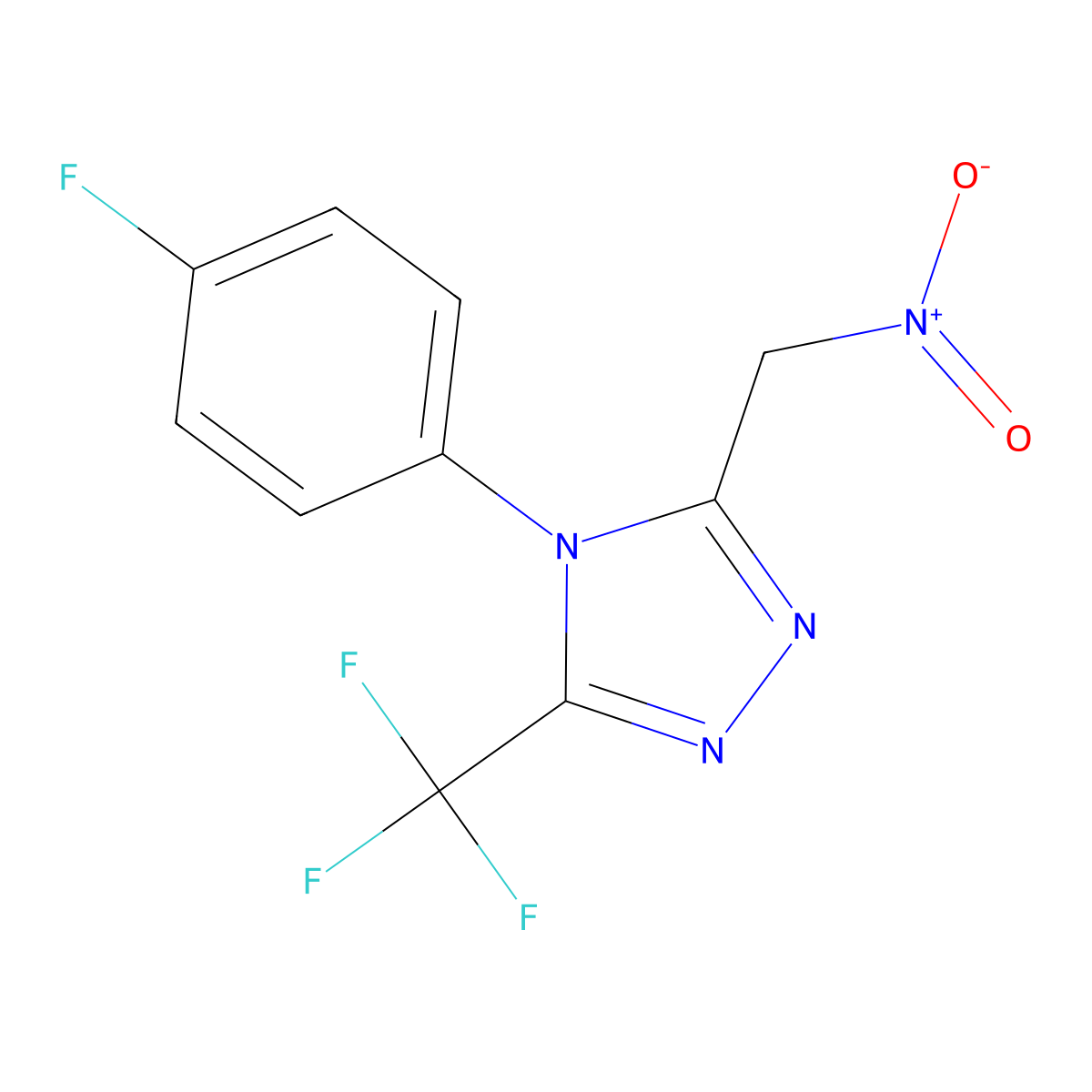 4-(4-fluorophenyl)-3-(nitromethyl)-5-(trifluoromethyl)-4H-1,2,4-triazole molecular structure, CAS 338402-52-1